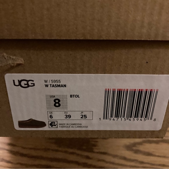 UGG TASMAN BURNT OLIVE SUEDE SHOES WOMEN'S SLIPPERS 5955 - Picture 6 of 7